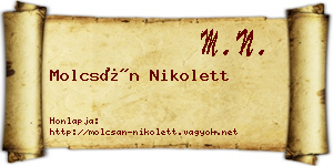 Molcsán Nikolett névjegykártya