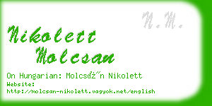 nikolett molcsan business card